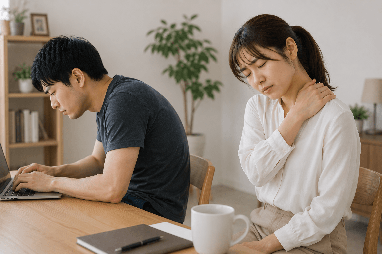 姿勢の悪さが気になる